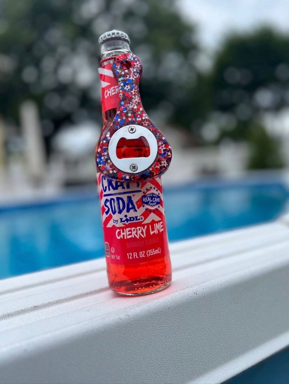 4th Of July Resin Bottle Opener Red‎ White & Blue Star Glitter Bar Tool New